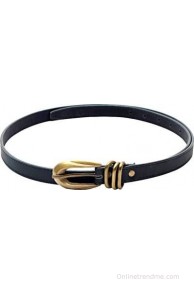 SkyWays Women Evening/Party, Casual Black Artificial Leather Belt(BLK-02)